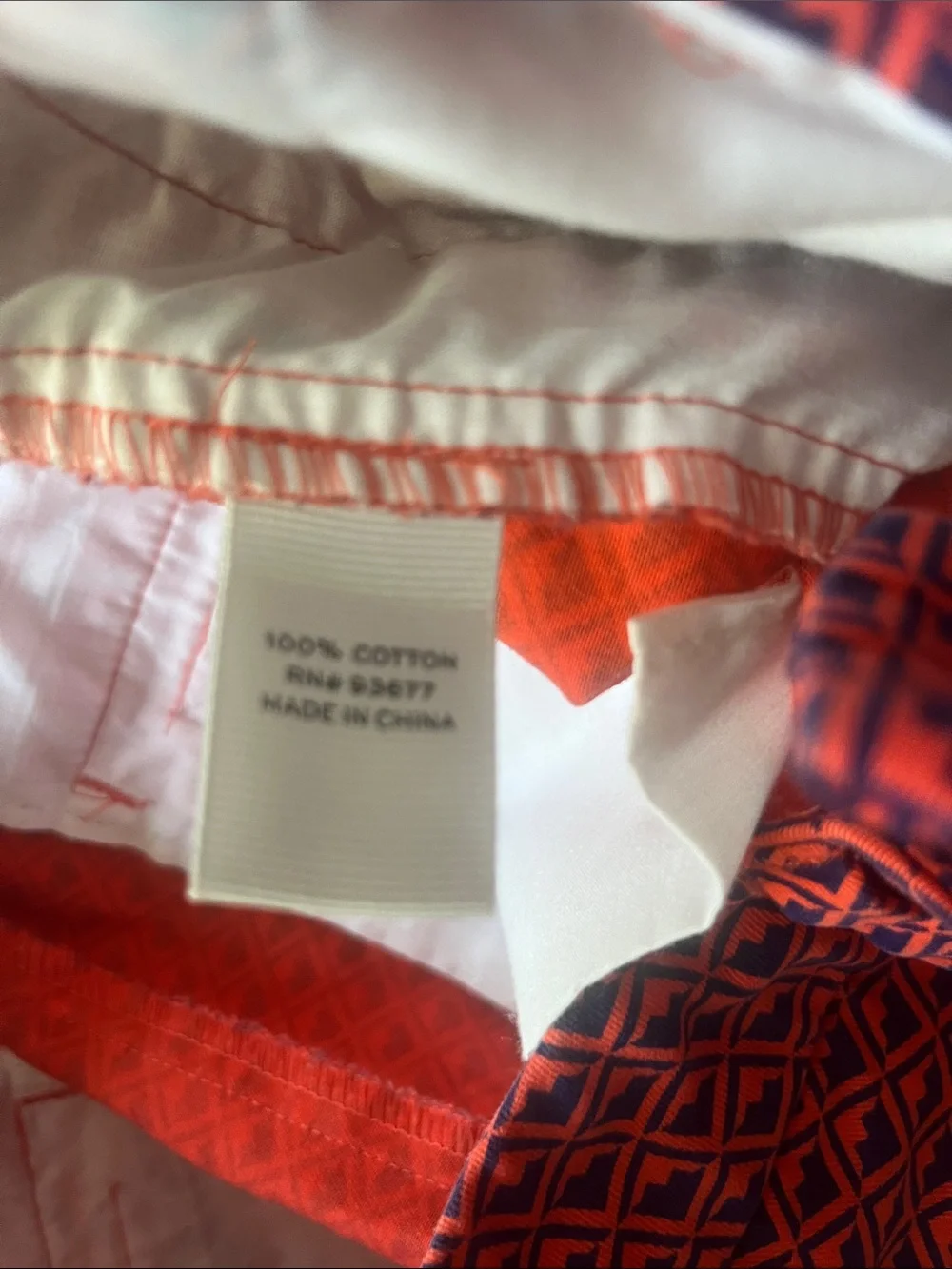 STYLUS Orange & Navy Geometric Chino Shorts